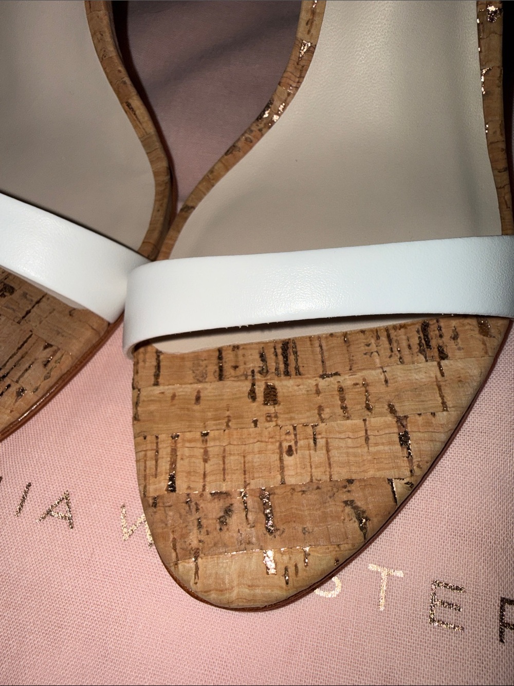 Sophia Webster White Strappy Cork-Heel Sandals - Picture 13 of 13